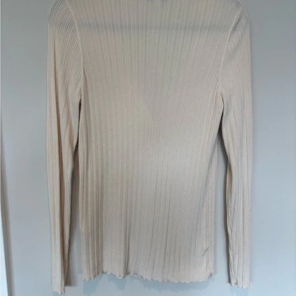 Reiss Cream Ribbed Cardigan large - Picture 2 of 5